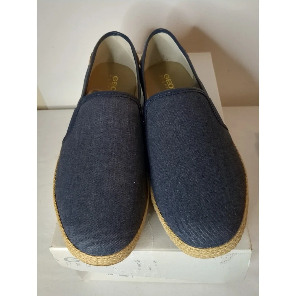 Geox Men's U Copacabana  Slip On‎ Wash Canvas Size 10 Navy Blue